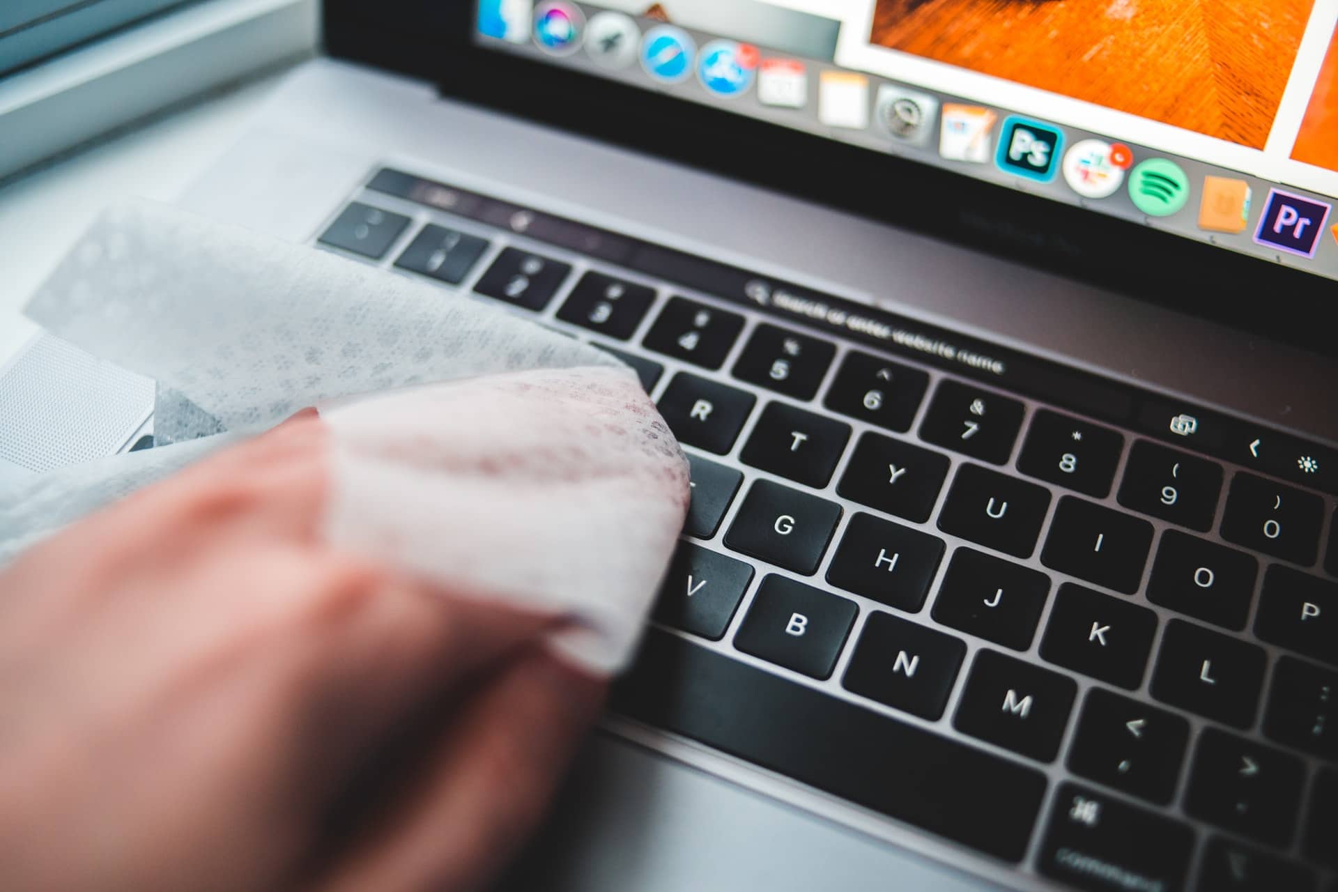 disinfecting laptop keyboard