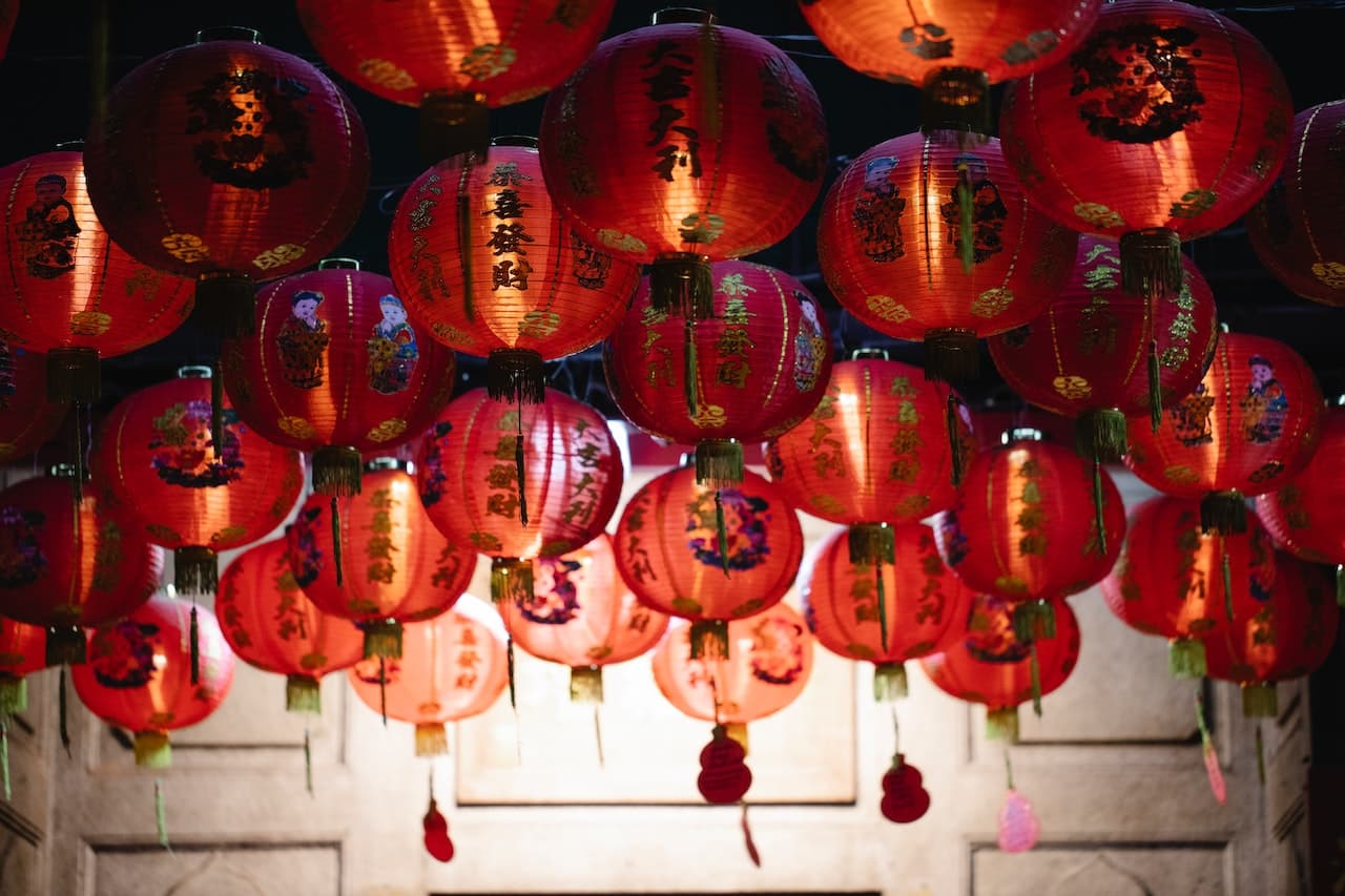 traditional asian paper lanterns
