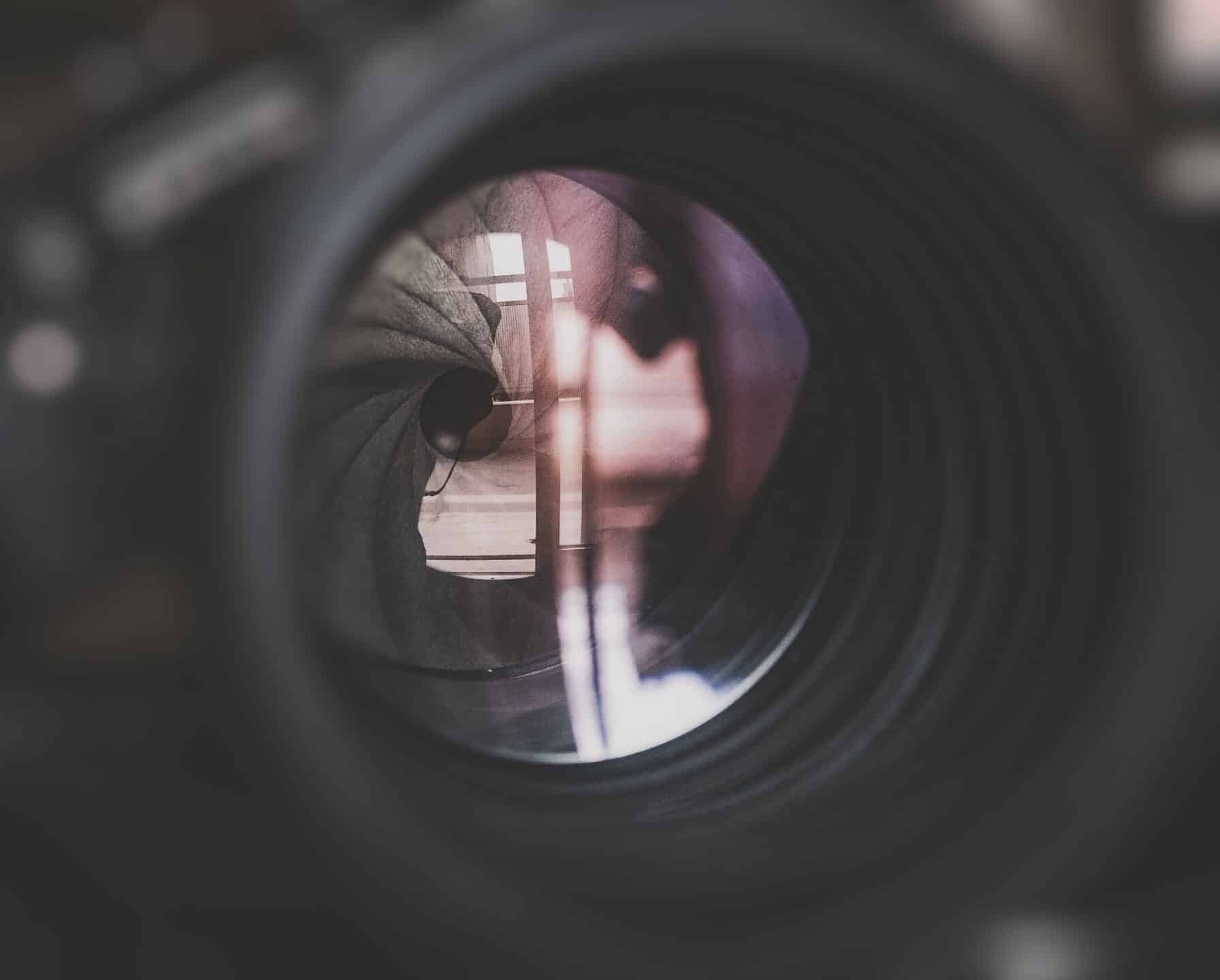 a close up shot of a camera lens