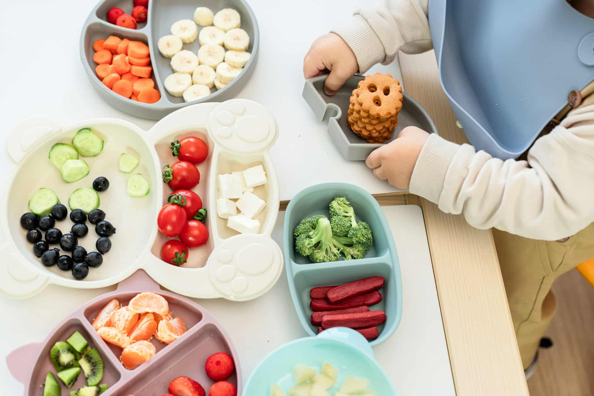 a child eating prepared snack